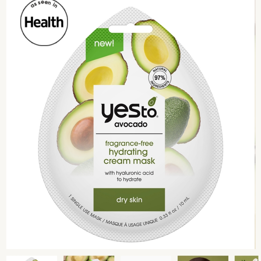 $4 YES TO AVOCADO FRAGRANCE-FREE HYDRATING CREAM MASK Hylauronic Acid Yesto